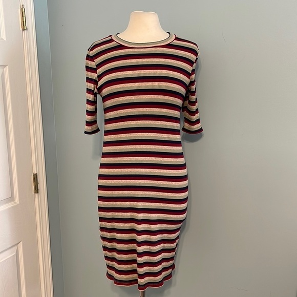 SOLD Anthropologie Stateside Striped Ribbed Knit Dress size M - Picture 2 of 7